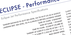 Complete Eclipse 550 Performance Numbers